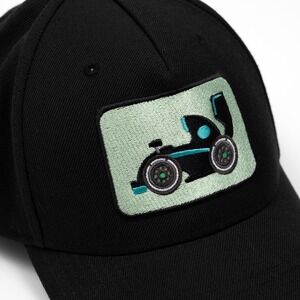 WhatsApp Race Car Emoji Snap Back Cap 6-Panel‎ Hat Embroidered Patch Logo Black
